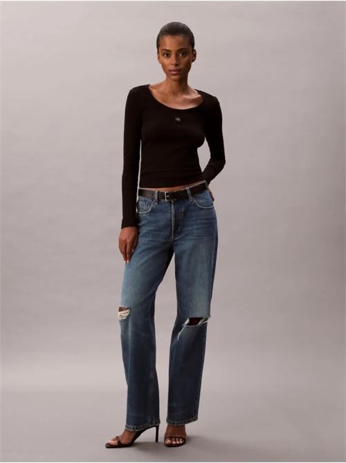 ls woven label 2x2 baby rib scoo CALVIN KLEIN JEANS | LV047D218GUB1